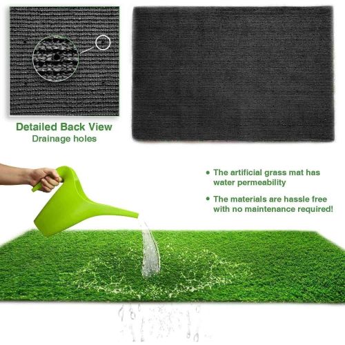 3ft x 32ft Premium Artificial Turf Mat with Drainage Holes. Thick Fake Grass with Rubber Backing, Ideal for Indoor/Outdoor Pet Areas,, Patio & Balcony Decor(Grass height 0.6 inches/1.5cm) - JM Variety Store